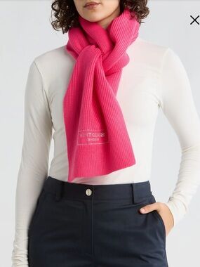 Kurt Geiger Hot Pink Ribbed Knit Scarf
